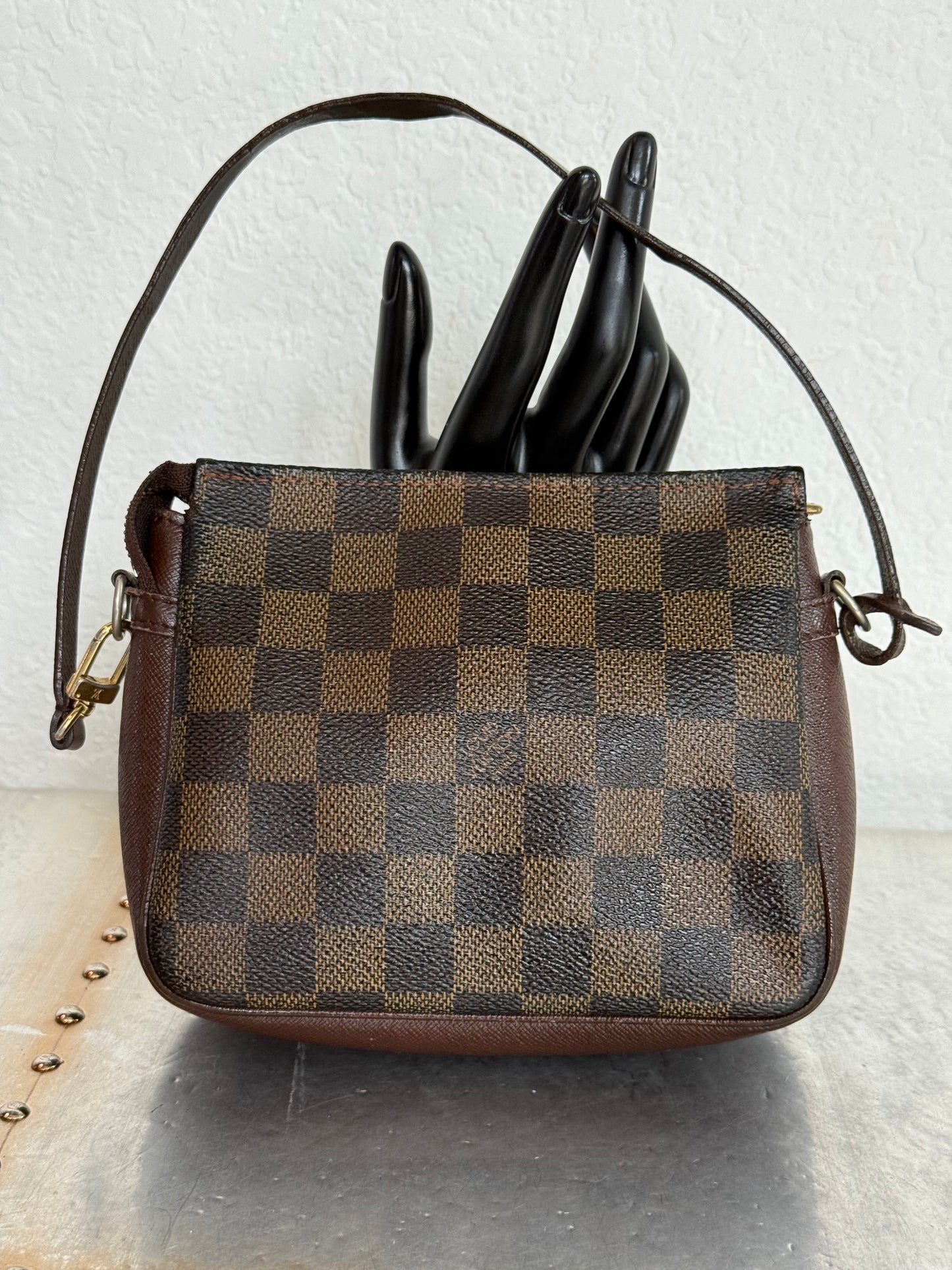 Pre-owned Authentic Louis Vuitton Damier Ebene Trousse Pochette Handbag