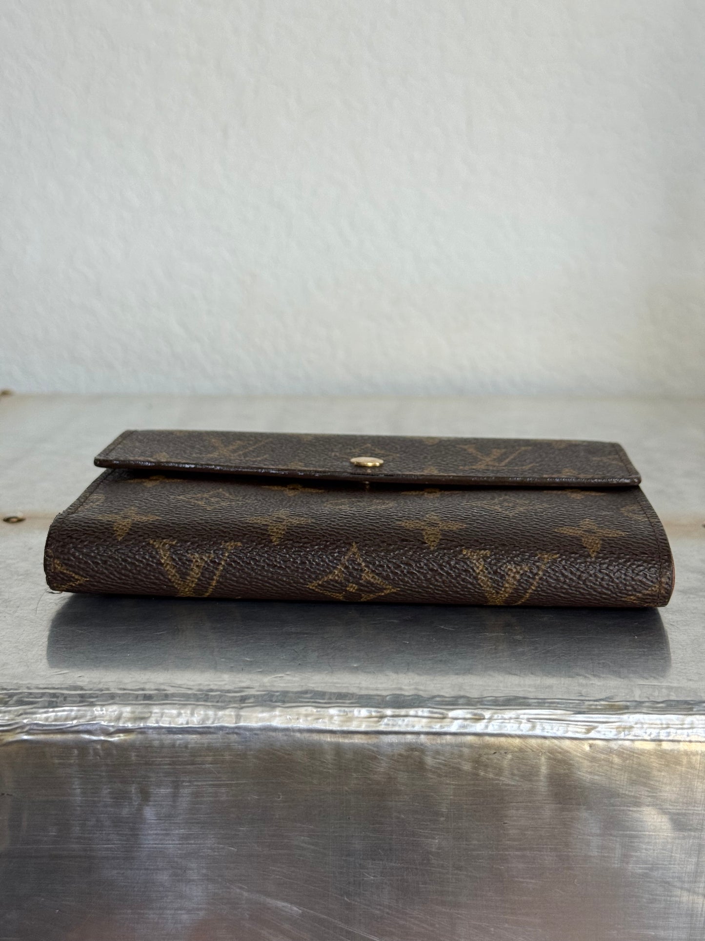 Pre-owned Authentic Louis Vuitton Porte Tresor Etui Papier Monogram Trifold Wallet