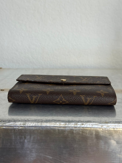Pre-owned Authentic Louis Vuitton Porte Tresor Etui Papier Monogram Trifold Wallet