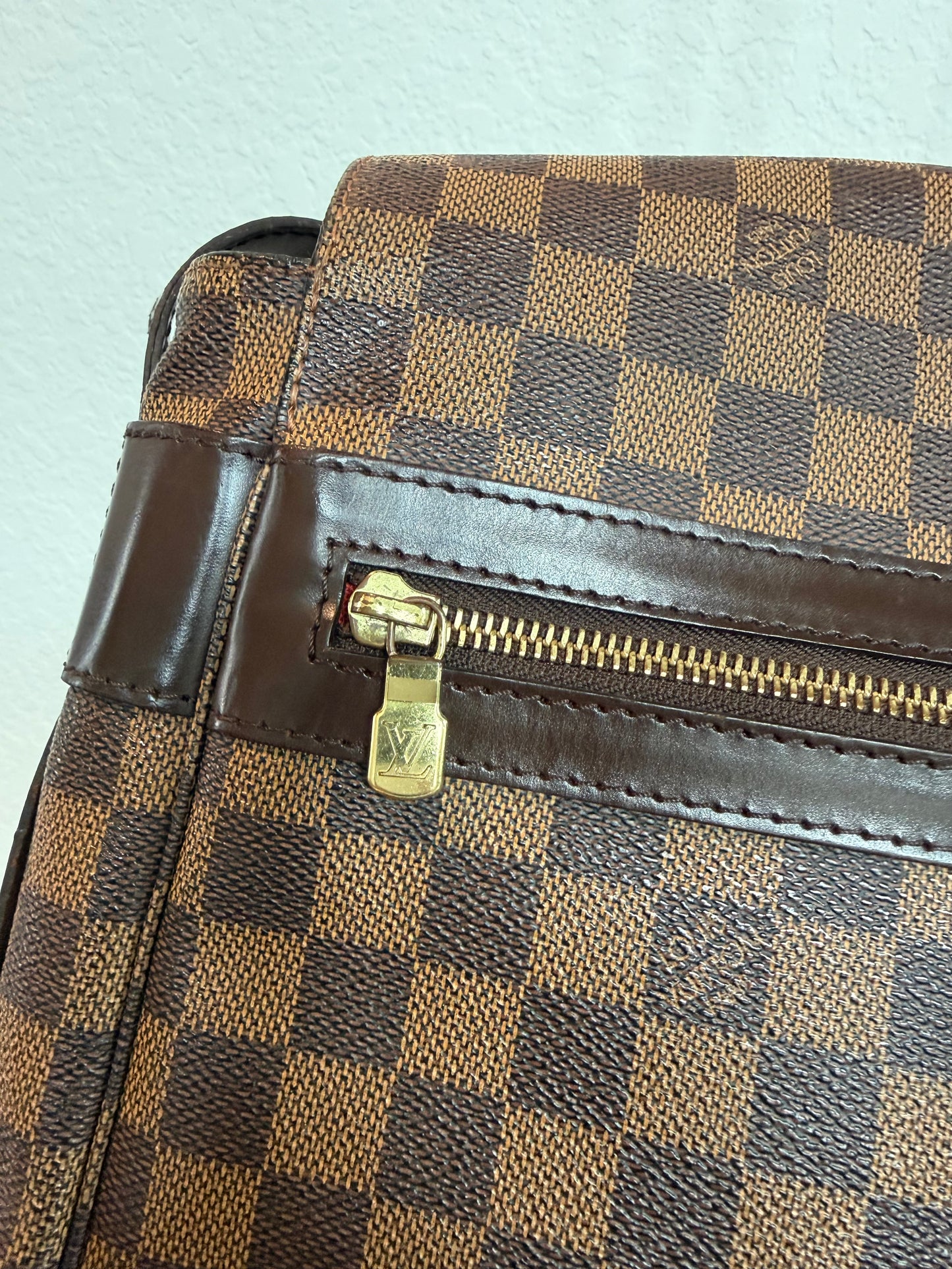 Pre-owned Authentic Bastille Damier Ebene Crossbody Bag