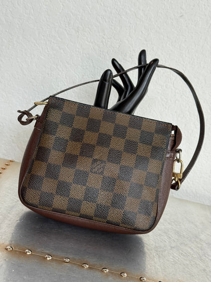 Pre-owned Authentic Louis Vuitton Damier Ebene Trousse Pochette Handbag