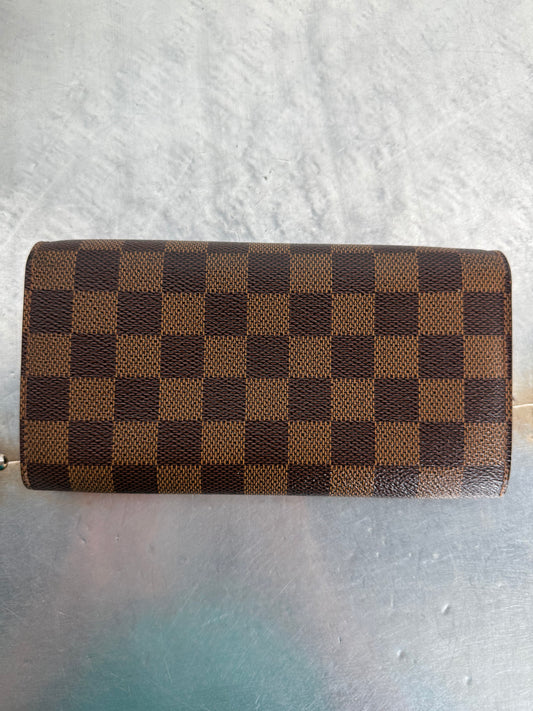 Pre-owned Authentic Louis Vuitton Portefeuille Sarah Damier Ebene Long Wallet