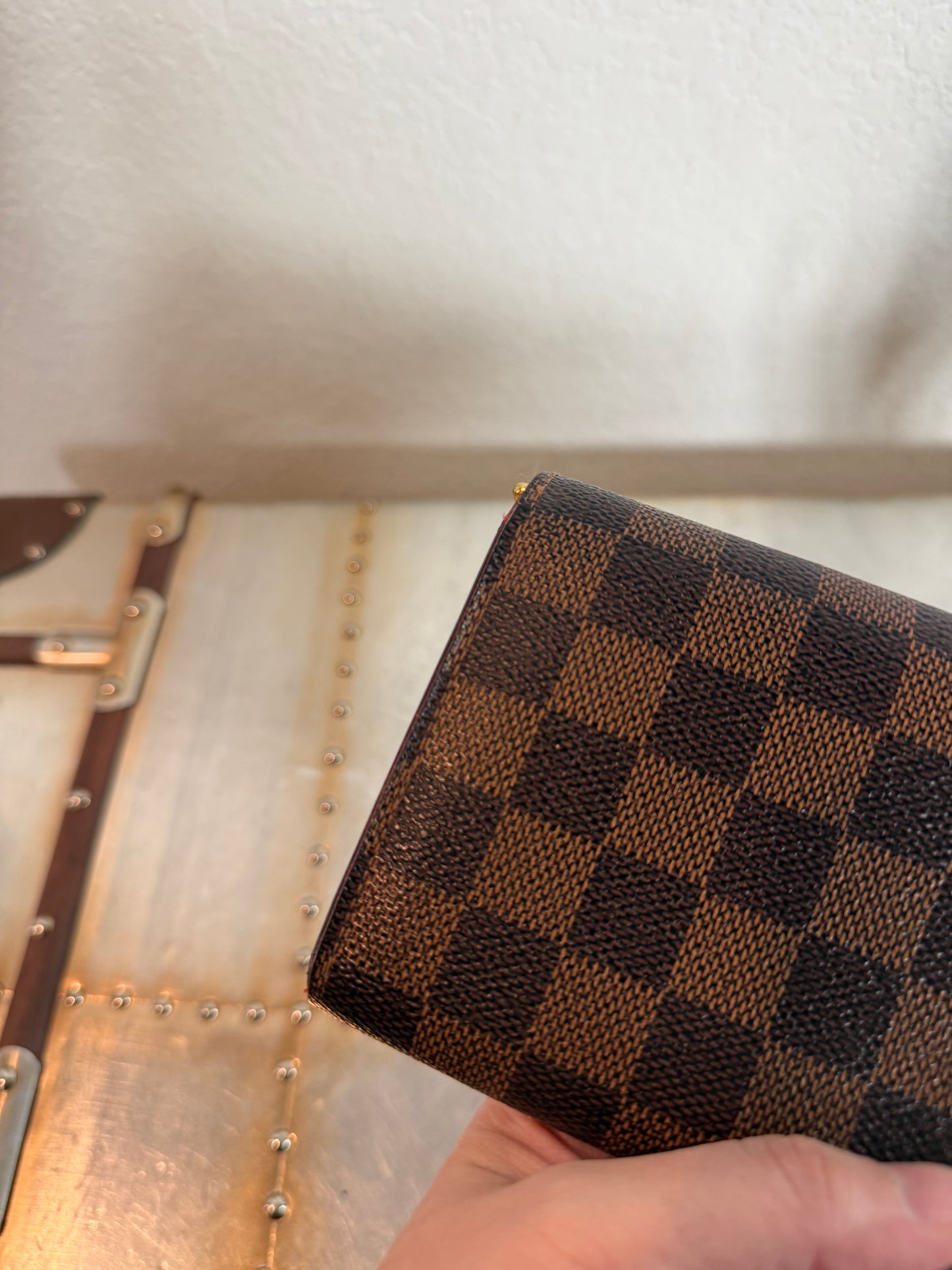 Pre-owned Authentic Louis Vuitton Portefeuille Sarah Damier Ebene Long Wallet
