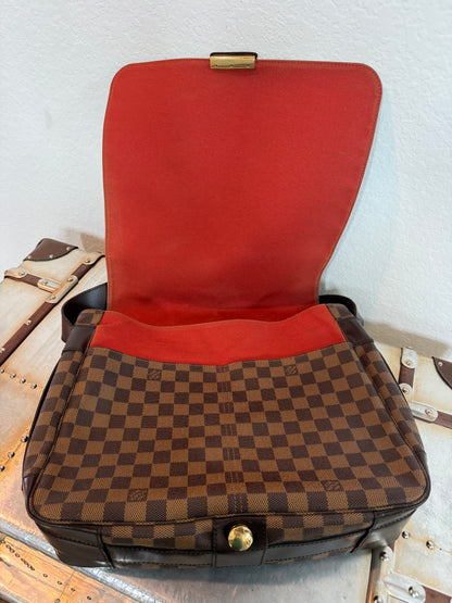 Pre-owned Authentic Bastille Damier Ebene Crossbody Bag
