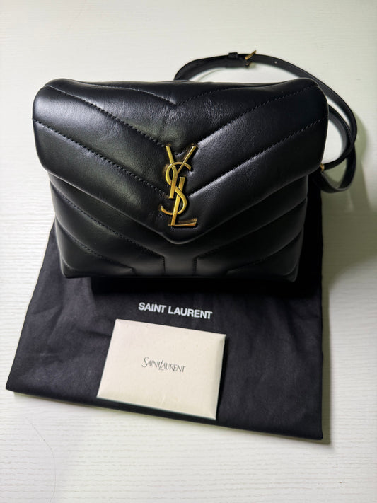 SAINT LAURENT
Calfskin Y Quilted Monogram Toy Loulou Black Crossbody Bag