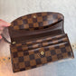 Pre-owned Authentic Louis Vuitton Portefeuille Emilie Damier Ebene Long Wallet