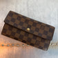 Pre-owned Authentic Louis Vuitton Portefeuille Sarah Damier Ebene Long Wallet