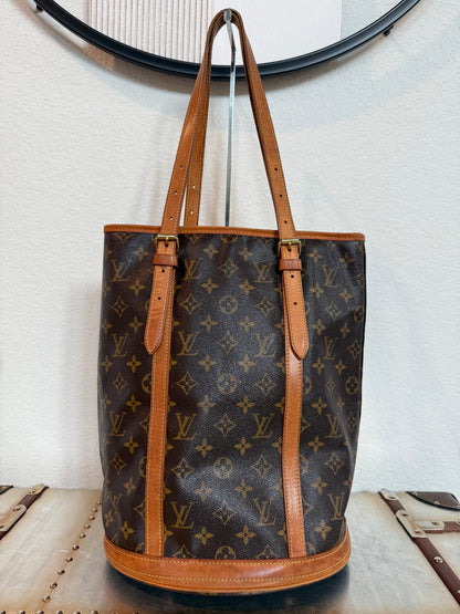 Pre-owned Authentic Louis Vuitton Bucket GM Monogram Shoulder Tote Bag