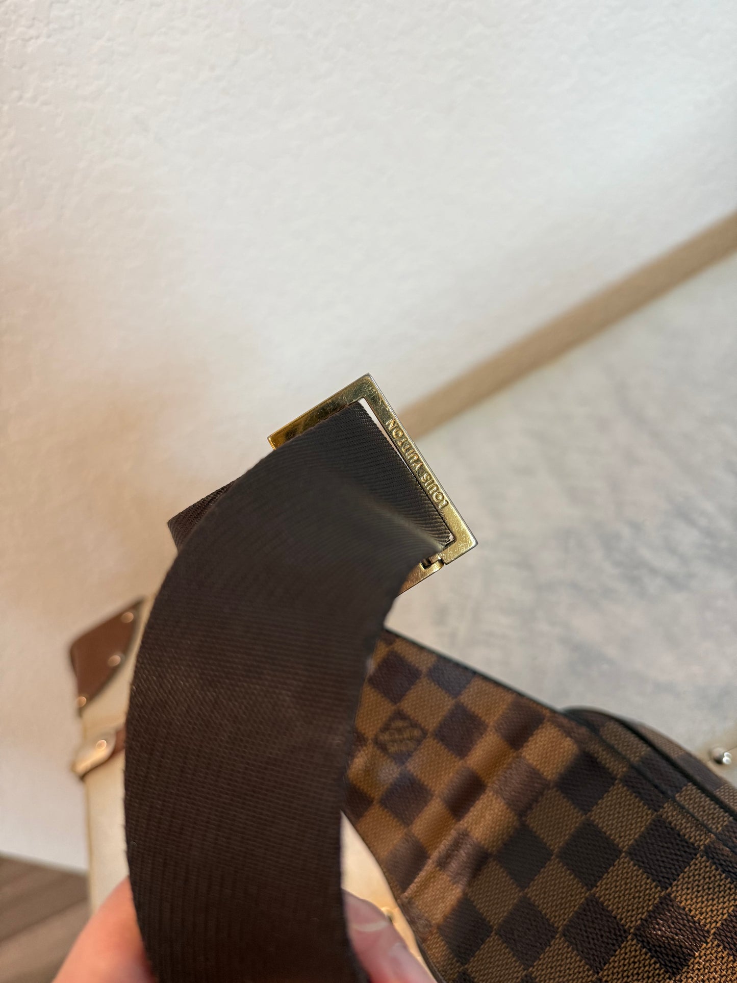 Pre-owned Authentic Louis Vuitton Damier Ebene Geronimos Body Bag