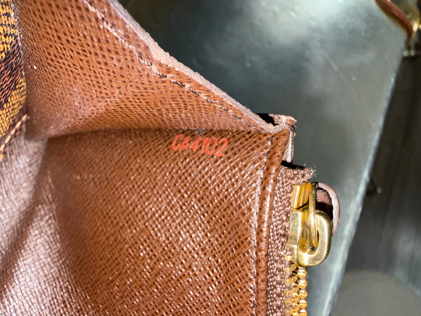 Pre-owned Authentic Louis Vuitton Portefeuille Emilie Damier Ebene Long Wallet