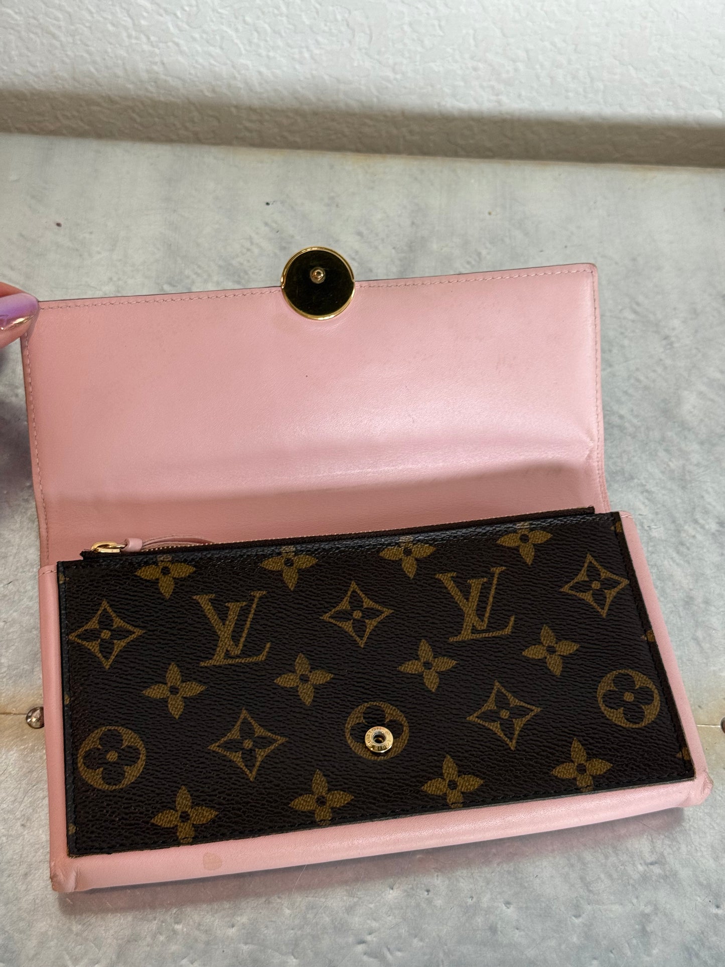 Pre-owned Authentic Louis Vuitton Flore Monogram Long Wallet