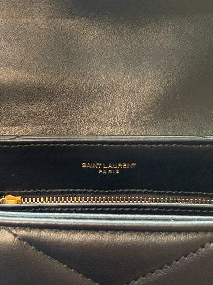 SAINT LAURENT
Calfskin Y Quilted Monogram Toy Loulou Black Crossbody Bag