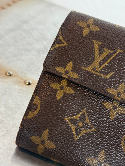 Pre-owned Authentic Louis Vuitton Porte Tresor Etui Papier Monogram Trifold Wallet