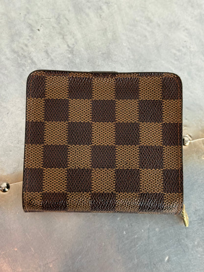 Pre-owned Authentic Louis Vuitton Damier Ebene Compact Zip Wallet