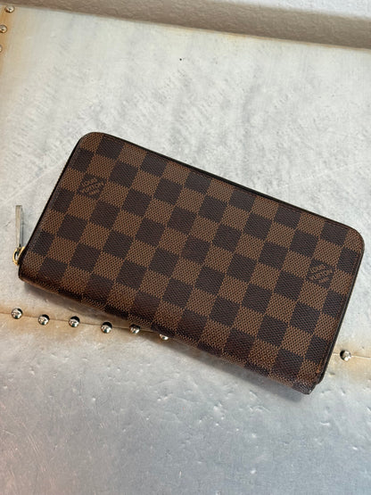 Pre-owned Authentic Louis Vuitton Damier Ebene Zippy Organizer Long Wallet