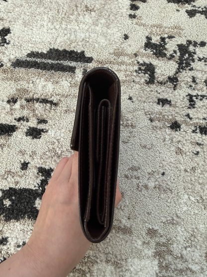 Pre-owned Authentic Louis Vuitton Porte Tresor Etui Papier Damier Ebene Trifold Wallet