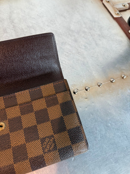 Pre-owned Authentic Louis Vuitton Pochette Monnaie Damier Ebene Long Wallet