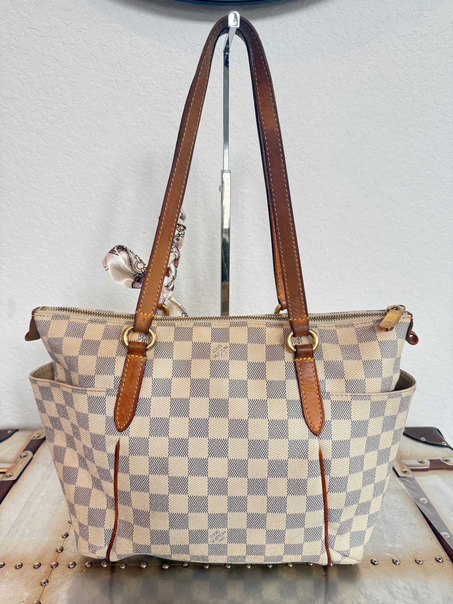 Pre-owned Authentic Louis Vuitton Totally PM Damier Azur Shoulder Bag