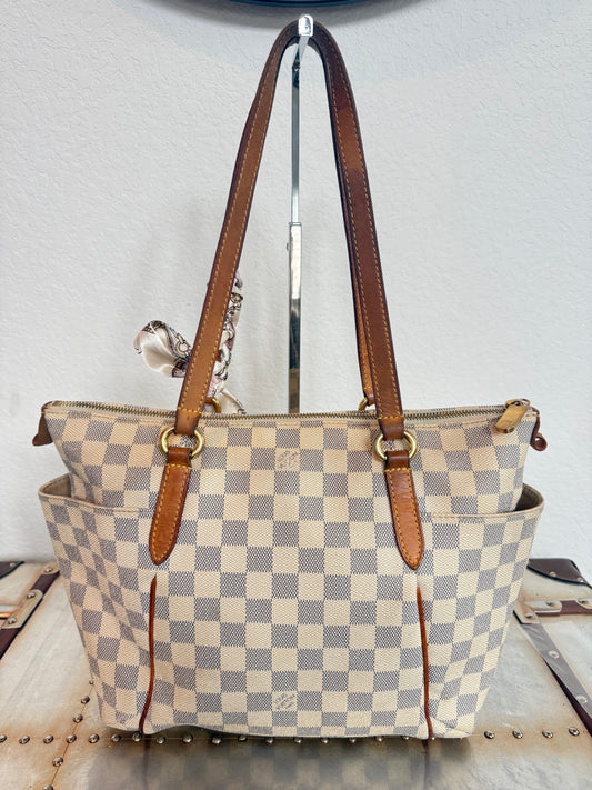 Pre-owned Authentic Louis Vuitton Totally PM Damier Azur Shoulder Bag