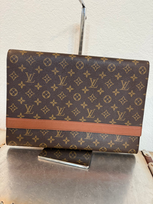 Pre-owned Vintage Authentic Louis Vuitton Porte Envelope Laptop Holder Clutch Bag