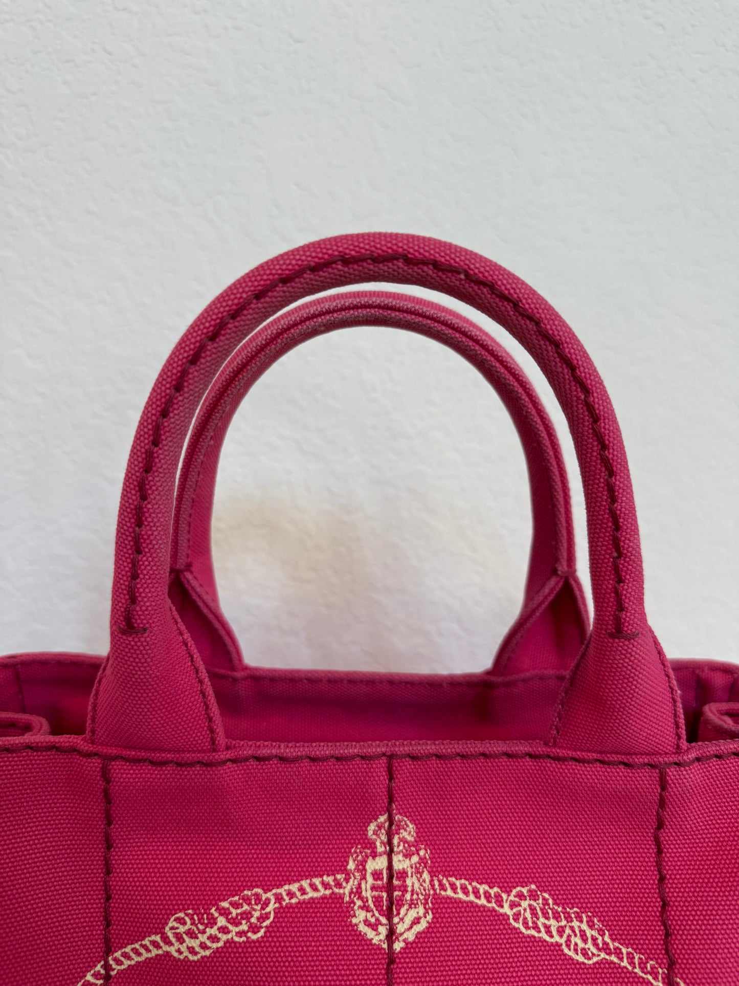 Pre-owned Authentic Prada Canapa Canvas Tote Bag