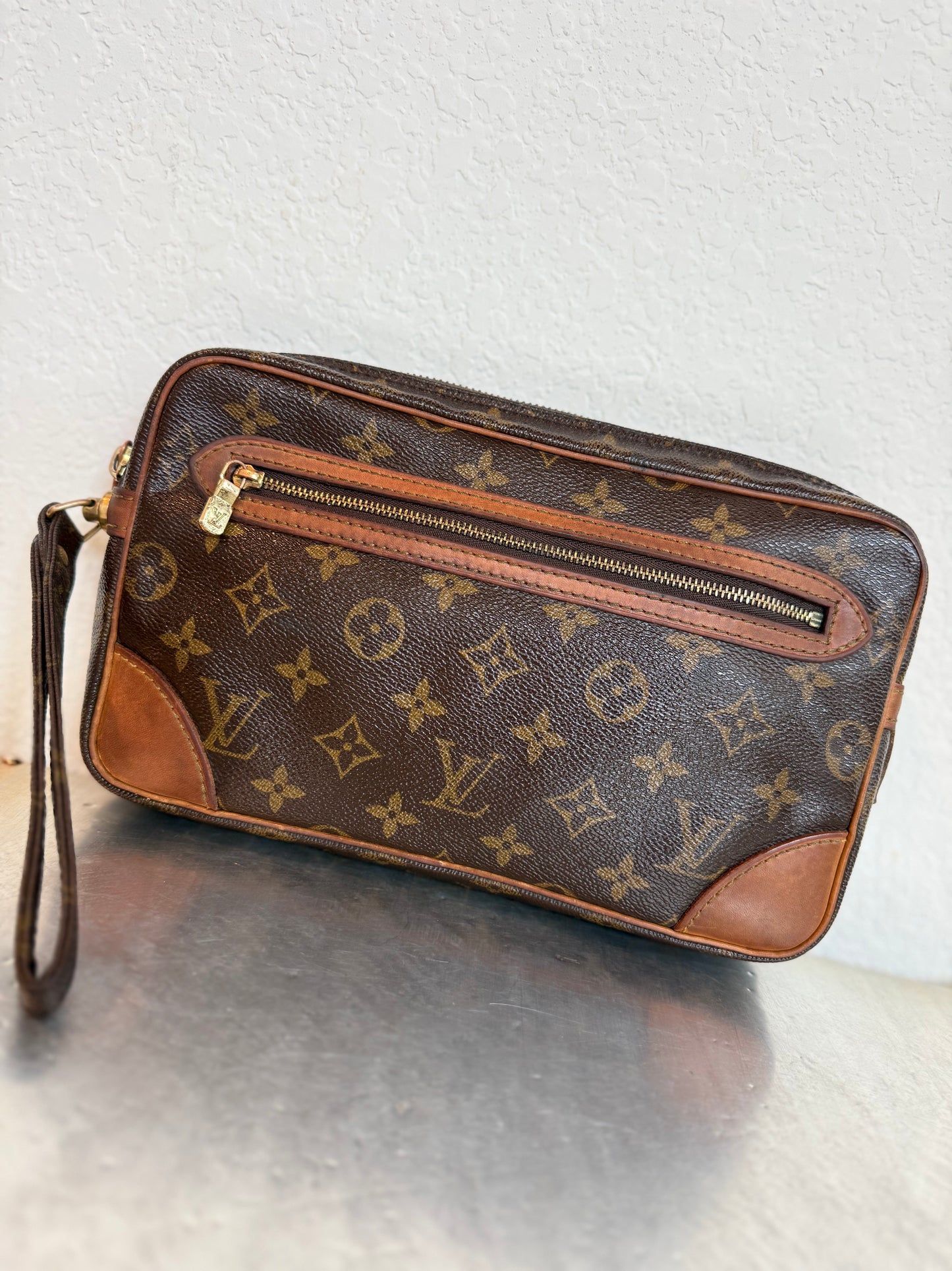 Pre-owned Authentic Louis Vuitton Marly Dragonne GM Monogram Clutch / Handbag