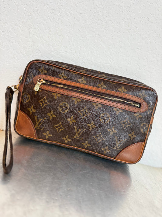 Pre-owned Authentic Louis Vuitton Marly Dragonne GM Monogram Clutch / Handbag
