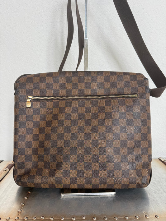 Pre-owned Authentic Brooklyn Mm Damier Ebene Crossbody Bag