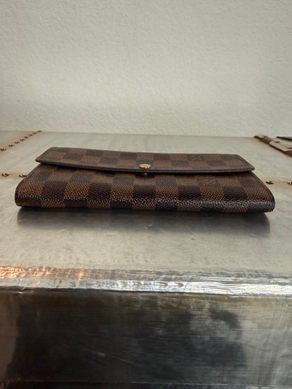Pre-owned Authentic Louis Vuitton Portefeuille Sarah Damier Ebene Long Wallet