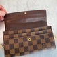 Pre-owned Authentic Louis Vuitton Portefeuille Sarah Damier Ebene Long Wallet