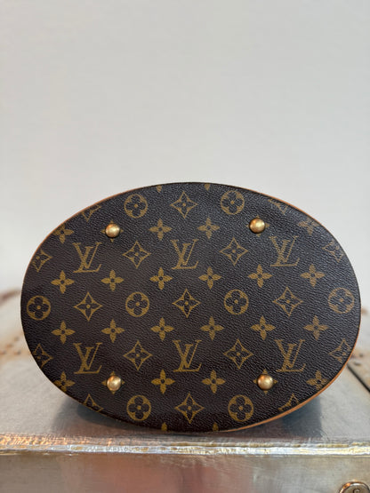 Pre-owned Authentic Louis Vuitton Bucket GM Monogram Shoulder Tote Bag