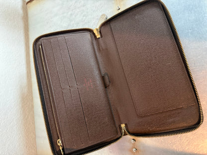 Pre-owned Authentic Louis Vuitton Damier Ebene Zippy Organizer Long Wallet