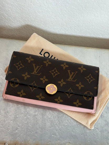 Pre-owned Authentic Louis Vuitton Flore Monogram Long Wallet