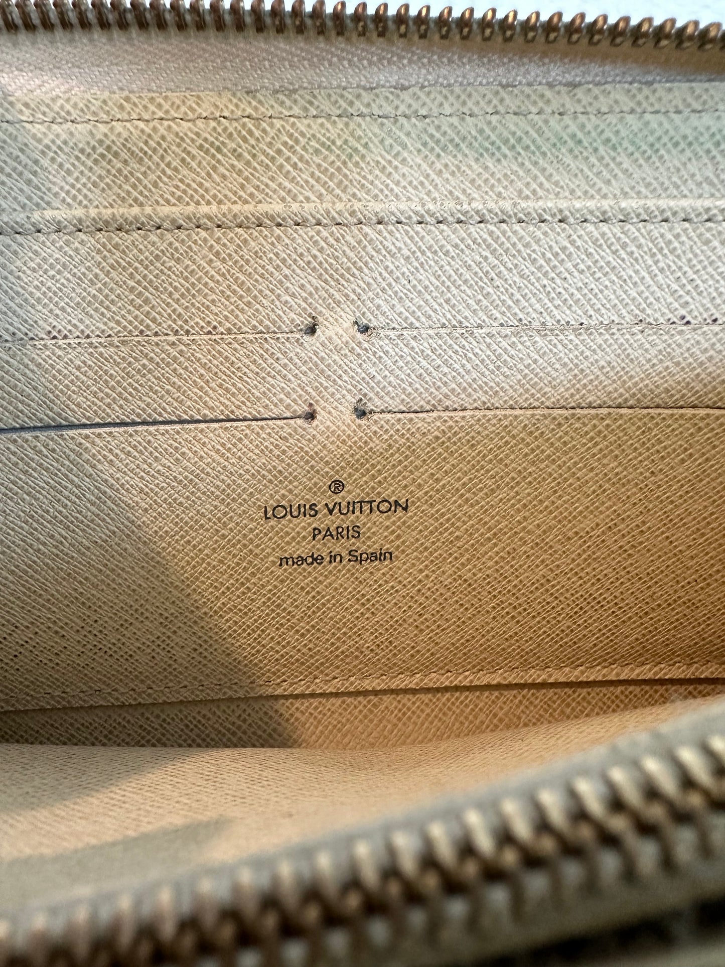 Pre-owned Authentic Louis Vuitton Damier Azur Zippy Long Wallet