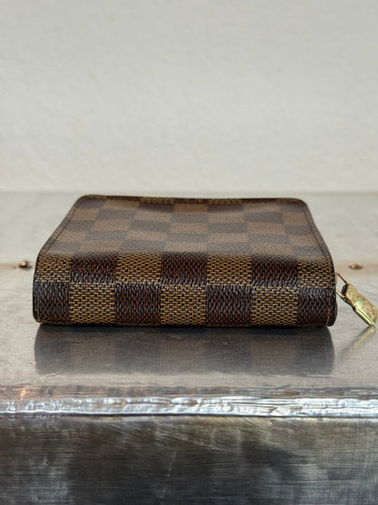 Pre-owned Authentic Louis Vuitton Damier Ebene Compact Zip Wallet