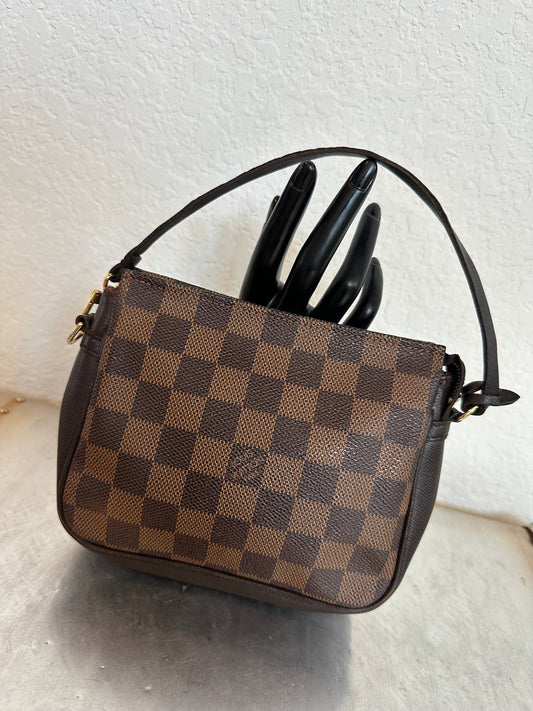 Pre-owned Authentic Louis Vuitton Damier Ebene Trousse Pochette Handbag