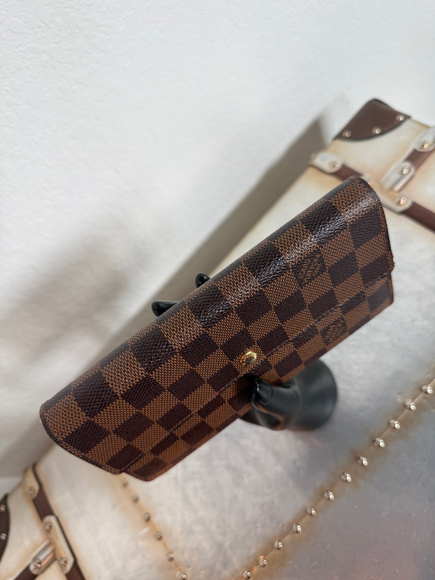 Pre-owned Authentic Louis Vuitton Portefeuille Sarah Damier Ebene Long Wallet