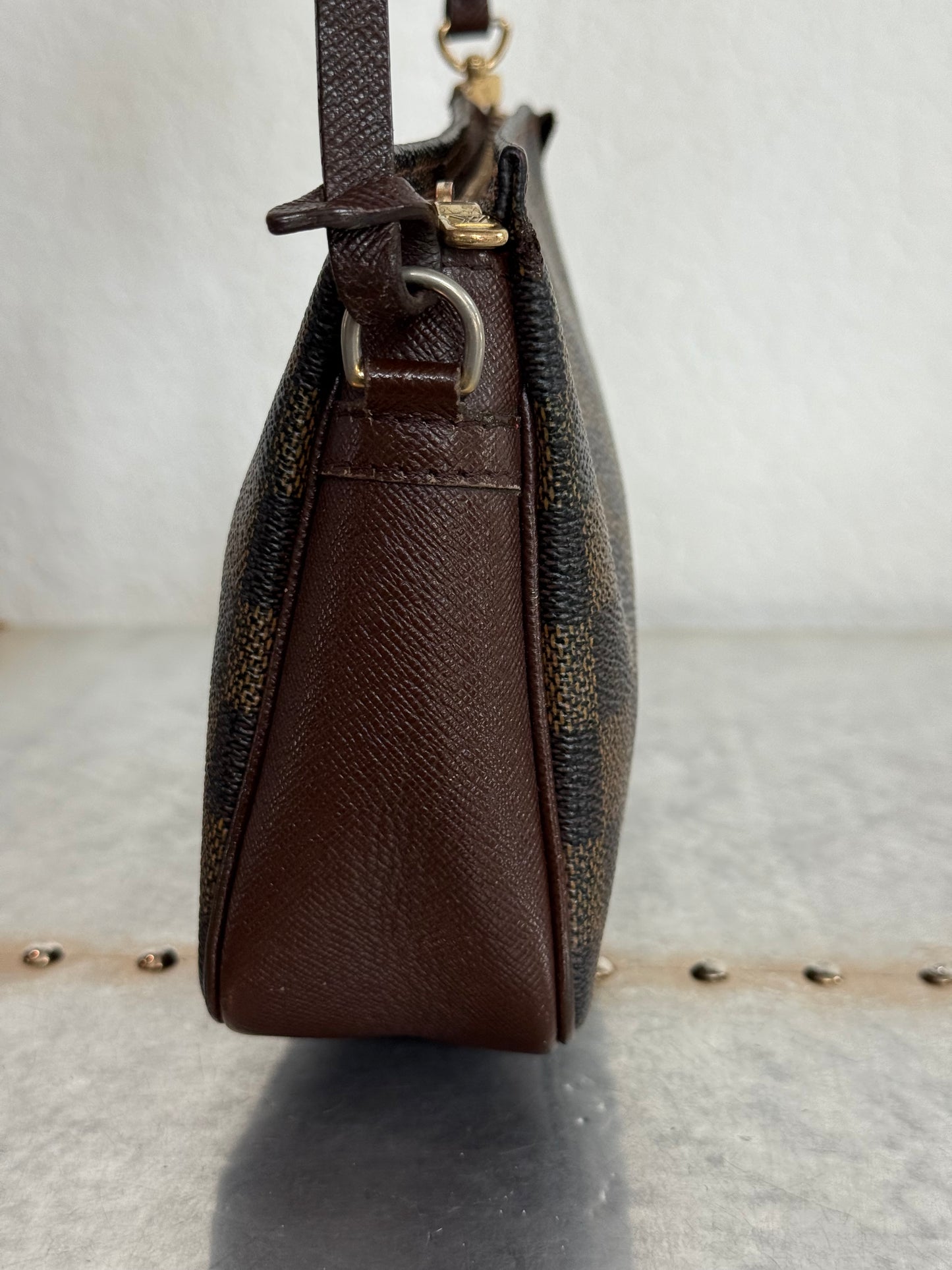 Pre-owned Authentic Louis Vuitton Damier Ebene Trousse Pochette Handbag