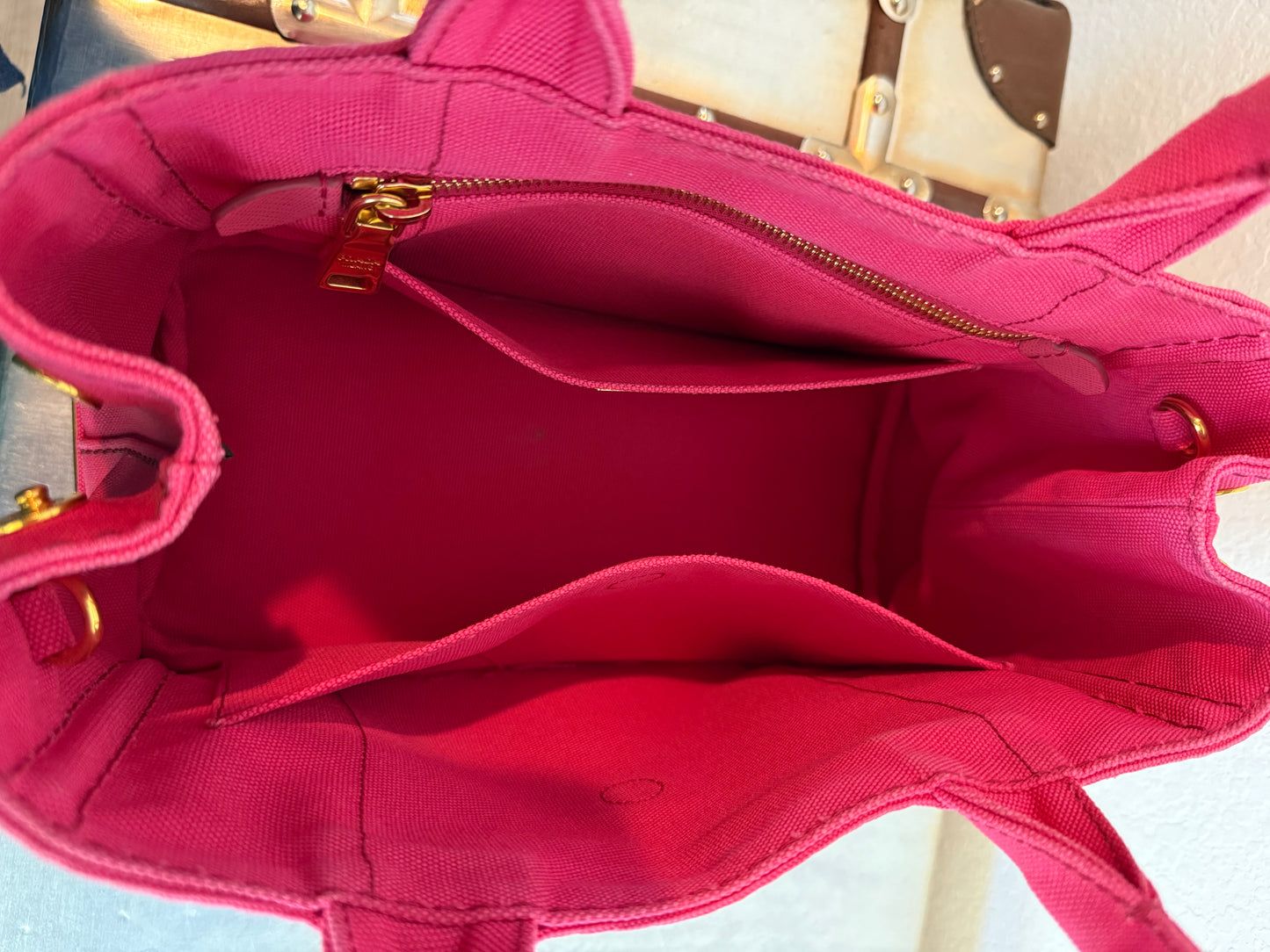 Pre-owned Authentic Prada Canapa Canvas Tote Bag