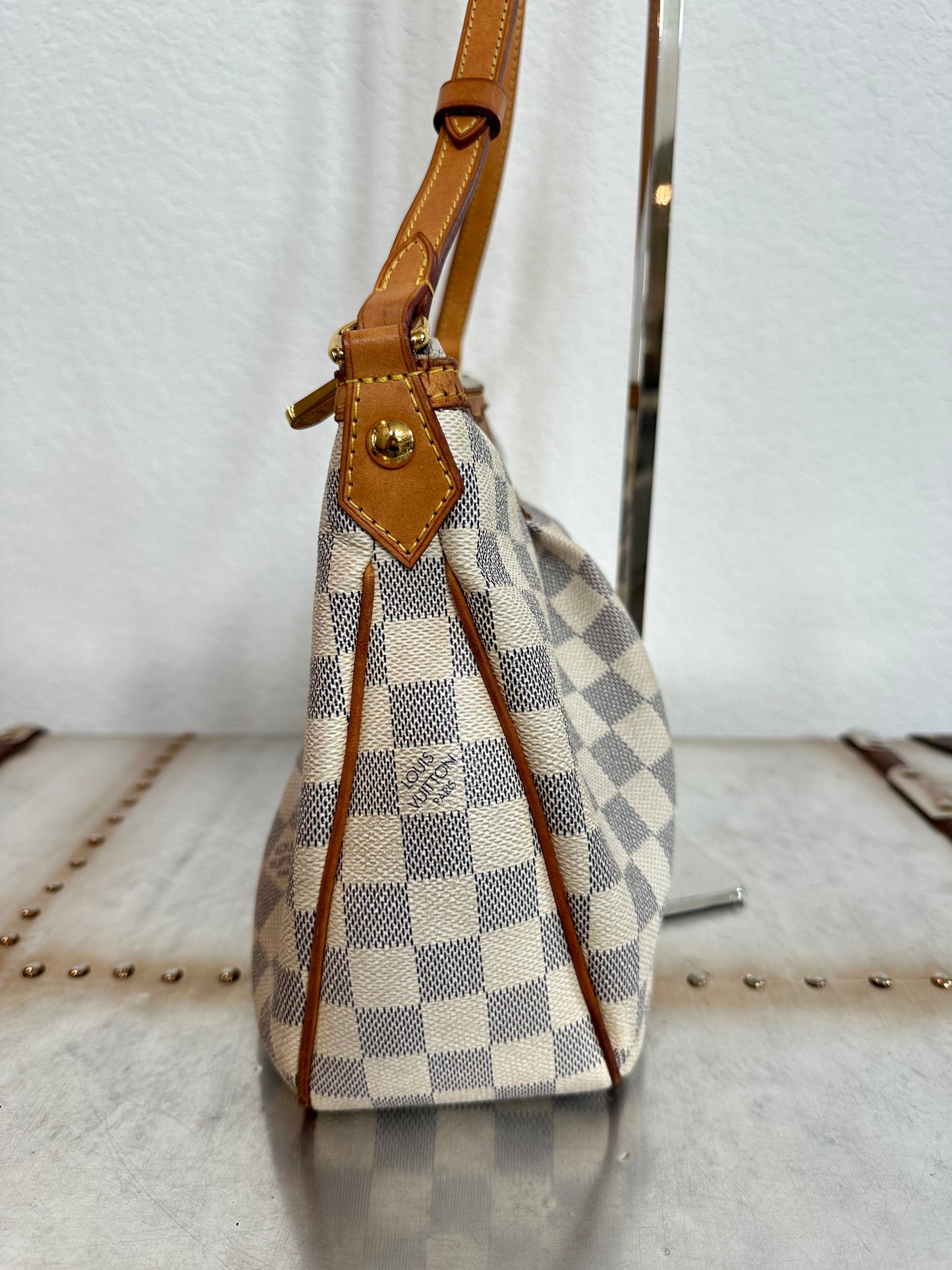 Pre-owned Authentic Louis Vuitton Siracusa PM Damier Azur Shoulder / Crossbody Bag