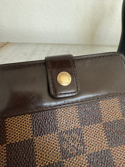 Pre-owned Authentic Louis Vuitton Damier Ebene Compact Zip Wallet