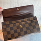 Pre-owned Authentic Louis Vuitton Portefeuille Sarah Damier Ebene Long Wallet