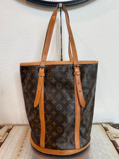 Pre-owned Authentic Louis Vuitton Bucket GM Monogram Shoulder Tote Bag