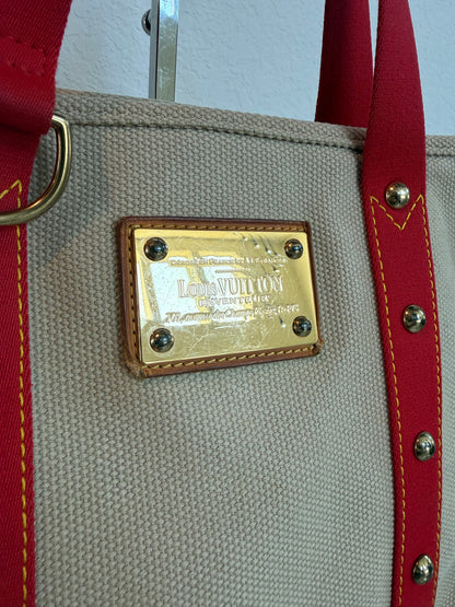 Pre-owned Louis Vuitton Antigua Cabas MM Canvas Shoulder Tote Bag
