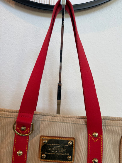 Pre-owned Louis Vuitton Antigua Cabas MM Canvas Shoulder Tote Bag