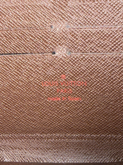 Pre-owned Authentic Louis Vuitton Zippy Damier Ebene Long Wallet