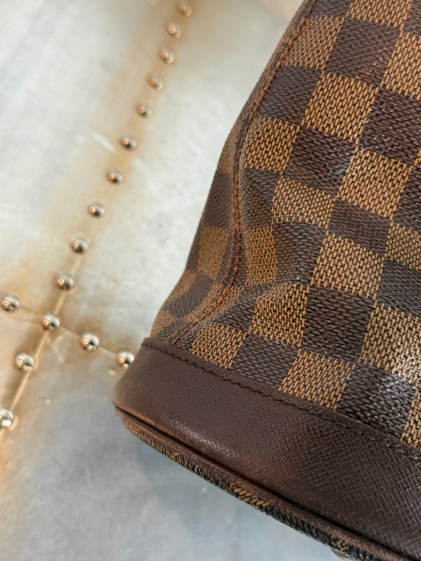 Pre-owned Authentic Louis Vuitton Bucket Damier Ebene Shoulder Bag