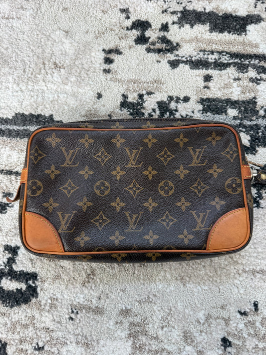 Pre-owned Authentic Louis Vuitton Marly Dragonne GM Monogram Clutch / Handbag