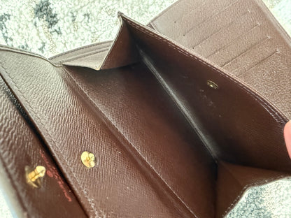 Pre-owned Authentic Louis Vuitton Porte Tresor Etui Papier Damier Ebene Trifold Wallet
