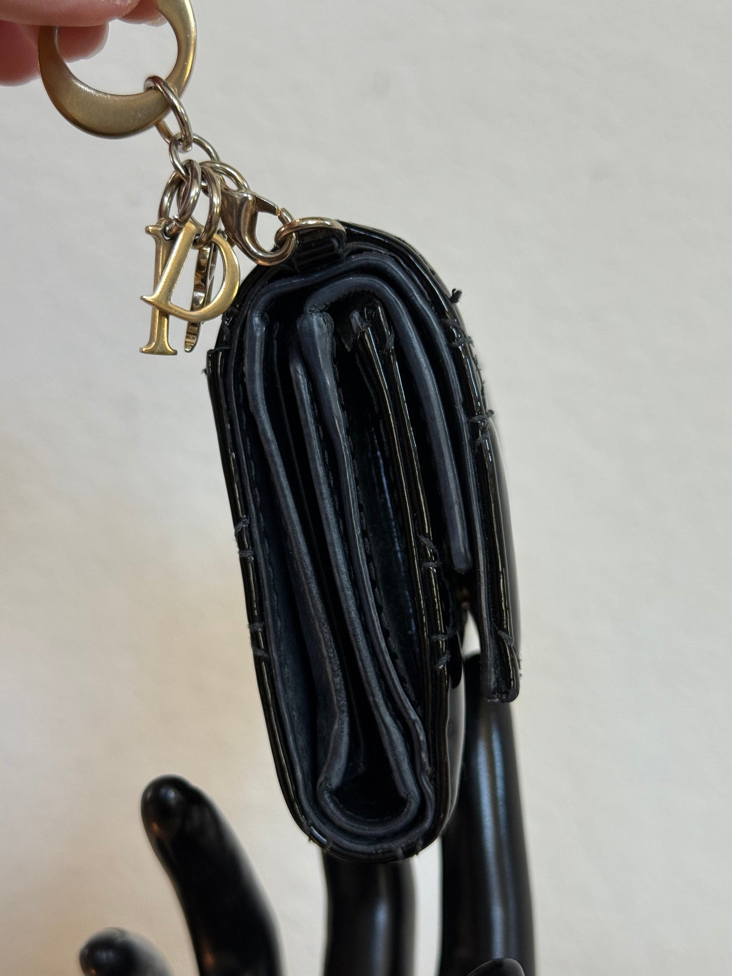 Pre-owned Vintage Christian Dior Patent Cannage Compact Wallet